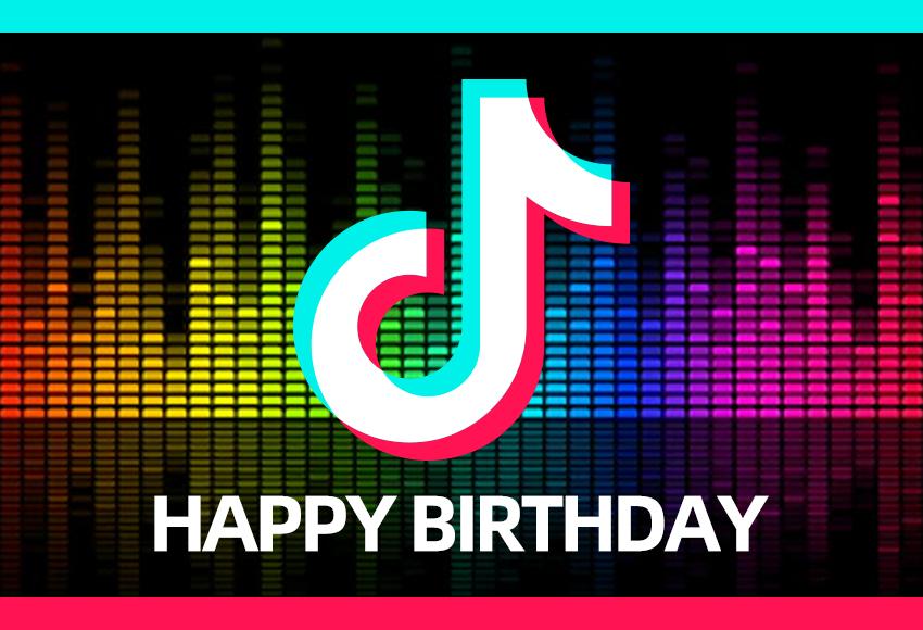 Colorido Tik Tok Telón de Fondo Feliz Cumpleaños Fondo para Fotografía TT012