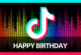 Colorido Tik Tok Telón de Fondo Feliz Cumpleaños Fondo para Fotografía TT012