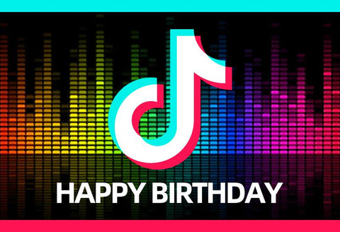 Colorido Tik Tok Telón de Fondo Feliz Cumpleaños Fondo para Fotografía TT012