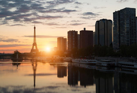 Telón de Fondo de la Torre Eiffel Telón de Fondo del Atardecer de París Paisaje de la Ciudad para Fotomatón D129