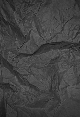 Abstract Photo Backdrop Black Crumpled Sheet Paper With Vignetting D160