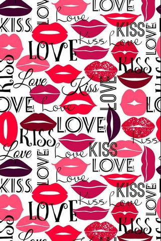 Valentine's Day Kiss Love Red Lip Photo Backdrop F-2934