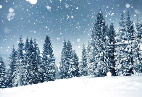 Invierno Nieve Árboles de Navidad Telón de Fondo para Fotografía GX-1077