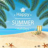 Happy Summer Holiday Beach Backdrops for Photography J04535