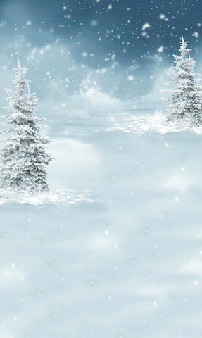 Nieve de Invierno Árbol de Navidad Telón de Fondo de Fotografía L-883
