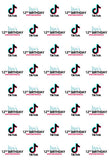 Repetido Personalizado Tik Tok Logotipo Feliz Cumpleaños Fondo para Fotografía TT011