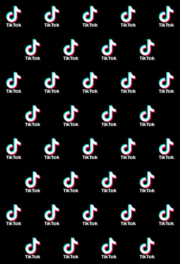 Repetido Tik Tok Logo Fondo Negro para Fotografía TT010