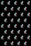Repetido Tik Tok Logo Fondo Negro para Fotografía TT010