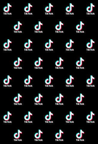 Repetido Tik Tok Logo Fondo Negro para Fotografía TT010