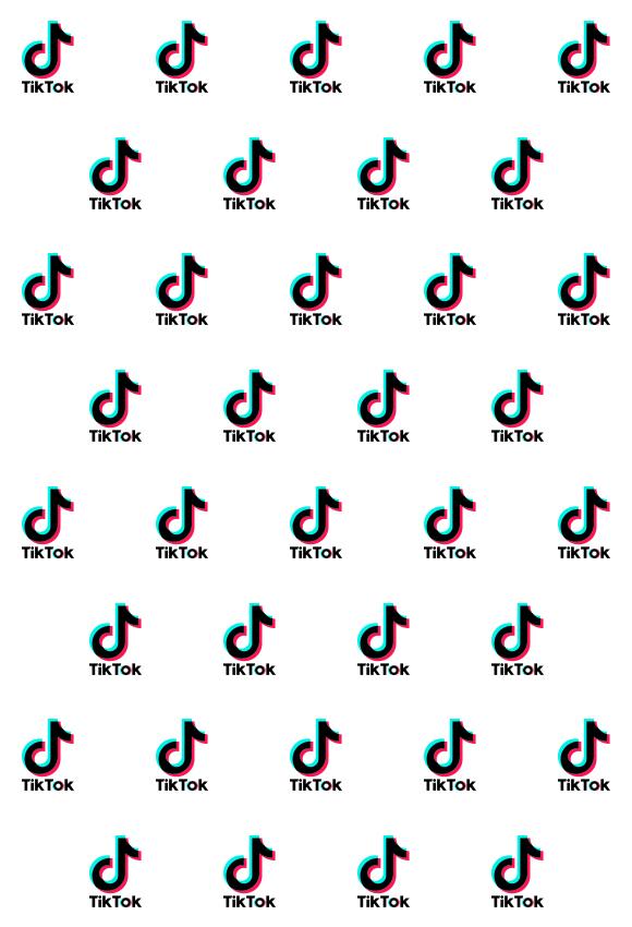 Repetido Tik Tok Logo Blanco Telón de Fondo para Fotografía TT009