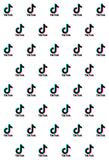 Repetido Tik Tok Logo Blanco Telón de Fondo para Fotografía TT009