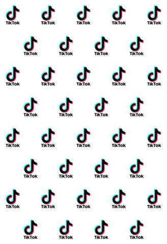 Repetido Tik Tok Logo Blanco Telón de Fondo para Fotografía TT009