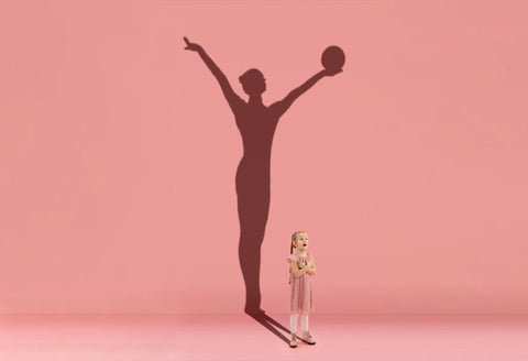 Rhythm Gymnast Shadows Pink  Photography Backdrop
