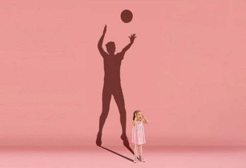 Pink Volleyball Player Shadows Backdrop for Photos