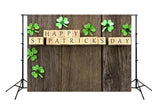 Feliz Día de San Patricio Hojas Verdes Madera Telón de Fondo Fotográfico SH169