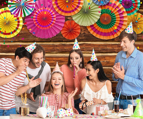 Flowers Retro Wood  Photography Backdrop