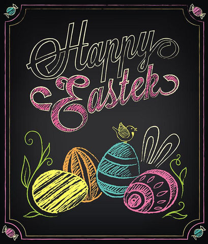 Happy  Easter Backdrop Easter Eggs Blackboard Photography Backdrop LV-1342