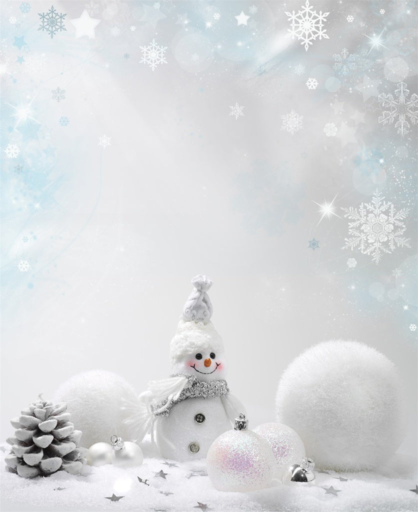 Muñeco de Nieve de Invierno Bola de Nieve Telón de Fondo de Foto J03790