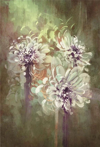 Digital Painting  Abstract Flowers Photo Studio Backdrop GA-62