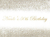 Slivery Gold Happy Birthday Customize Photography Backdrop DD609