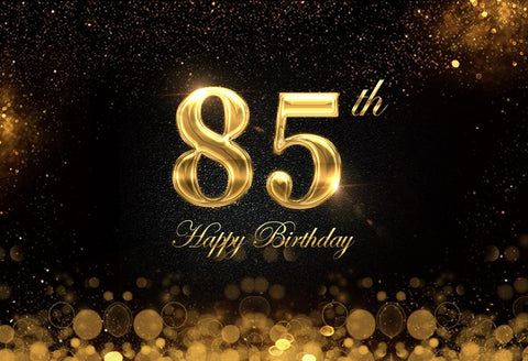 Decoraciones de 85º Cumpleaños Telón de Fondo Negro de Luz Borrosa de Foto de Cumpleaños DBD10