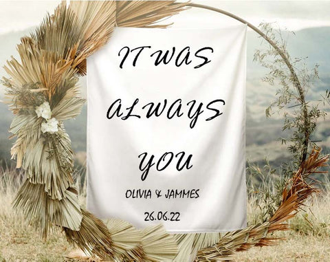Wedding Anniversary Bridal Shower Party Decor Backdrop It Was Always You