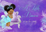 Baby Shower Bebé Niña Fondo Púrpura de Pequeña Princesa BA30