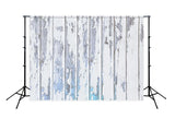 Telón de Fondo Sucio Azul Blanco de Textura de Madera de Fotografía Diseñado por Beth Hrachovina