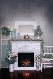 Fireplace Christmas Backdrop for Photo Shoot 
