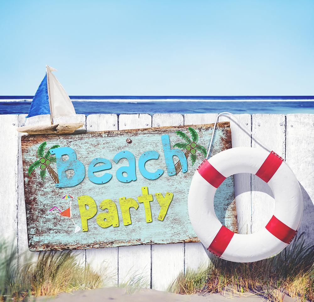 Beach party background Children Photography Backdrops IBD-19334