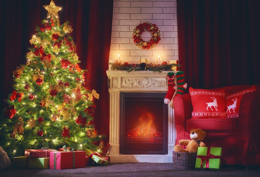 Winter Christmas trees Fireplace Stockings Christmas Gifts for Pictures DBD-19310
