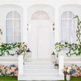 Fondo de puerta decorado con flores para puerta de casa D1019
