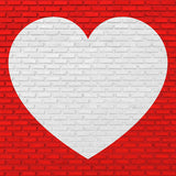 Fondo de San Valentín con corazón de amor de pared de ladrillo rojo D1047