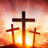 Jesucristo tres cruces religión telón de fondo D1050