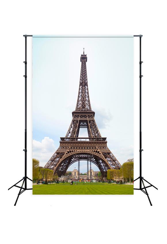 Paris Eiffel Tower Square Landmark Photography Backdrop  D124