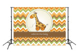 Baby Shower Backdrop Card With Giraffe Toy for Photography D260