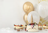 Birthday Party Table Unicorn Cake Photo Backdrop D290