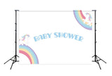 Unicorn Rainbow Baby Shower Photo Backdrop D308