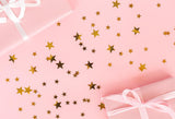 Newborn Present With Star Confetti Baby Shower Pink Backdrop D319