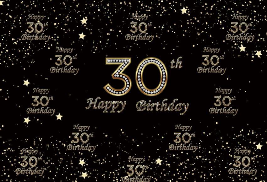 Happy 30th Birthday Diamond Backdrop Party Decoration Bakckdrop D357