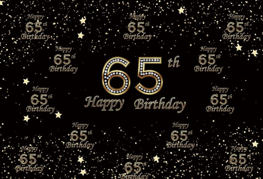 Happy 65th Birthday Backdrop for Party Decoration D360
