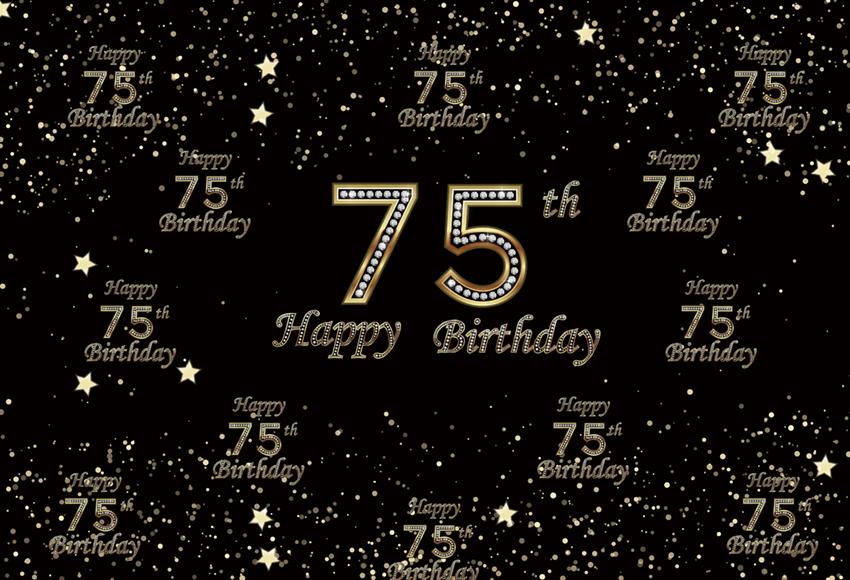 Feliz 75º Cumpleaños Telón de Fondo para Fotos D362