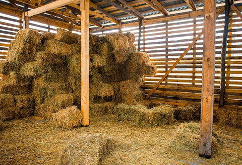 Rural Wooden Barn Interior Dry Hay Stacks Backdrop for Photography D423
