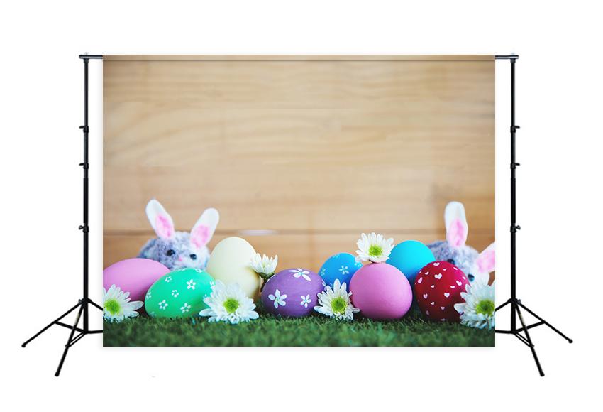Easter Decorations Backdrop Easter Bunny Eggs Backdrop for Photos D454