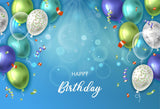 Balloons Custom Happy Birthday Blue Background Photography Backdrop D613