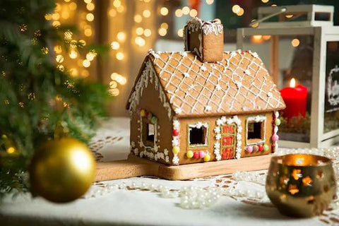 Little Gingerbread House Snow Glaze Backdrop for Holiday D670