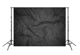 Abstarct Backdrop Black Crumpled Sheet Paper with Vignetting D76