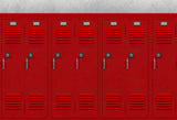 Back to School Backdrop Red Locker Row for Photography