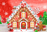 Christmas Backdrop Gingerbread House Candy for Photography