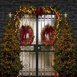 Puerta de Navidad Guirnalda Luces Decoración Telón de fondo D900